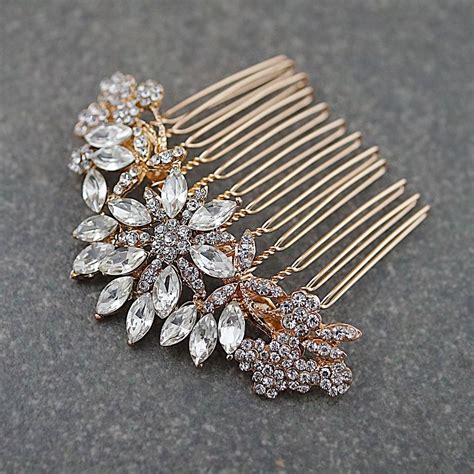 rose gold crystal bridal hair comb 1 earrings nation hair comb accessories braid