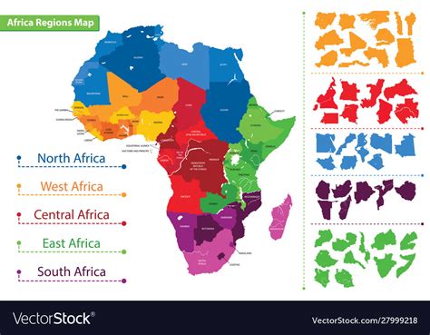 Map Regions Africa Map Africa Royalty Free Vector Image