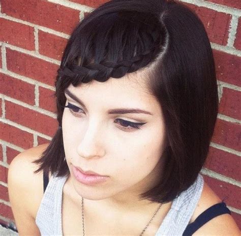 Combine this lovely haircut with bangs that reach just above your eyebrows. 25 Cute Short Hairstyle with Braids - Braided Short ...