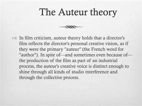 Ppt What Is An Auteur Powerpoint Presentation Free Download Id