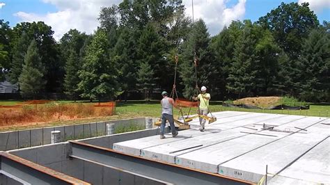 Precast Hollowcore Concrete Planks Installation At Construction 201407