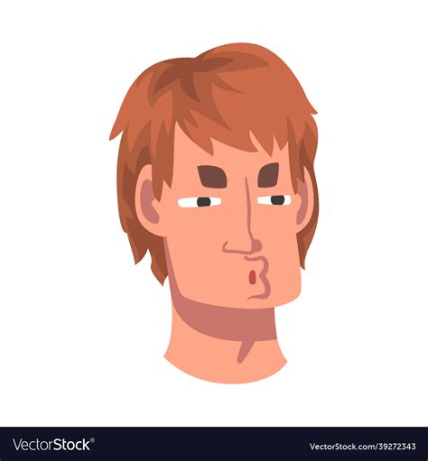 Man Head With Facial Grimace Or Expression Vector Image