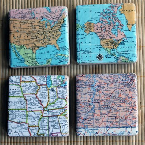 Diy Map Coasters Angie Holden The Country Chic Cottage