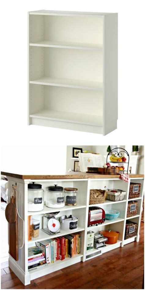 Turn You Short Billy Bookcase Into A Double Duty Kitchen Island Using