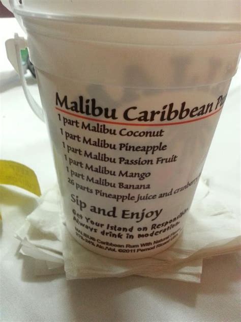 Top up with pineapple juice. Malibu Bucket | Drink recipes | Pinterest | Buckets