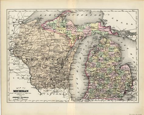 Map Of Michigan Art Source International