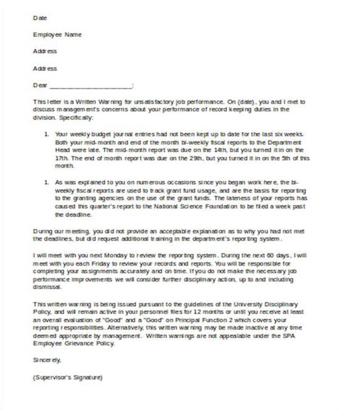 6 Work Warning Letter Template Free Word Pdf Format Download