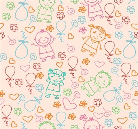 Kids Pattern Free Vector In Adobe Illustrator Ai Ai Encapsulated