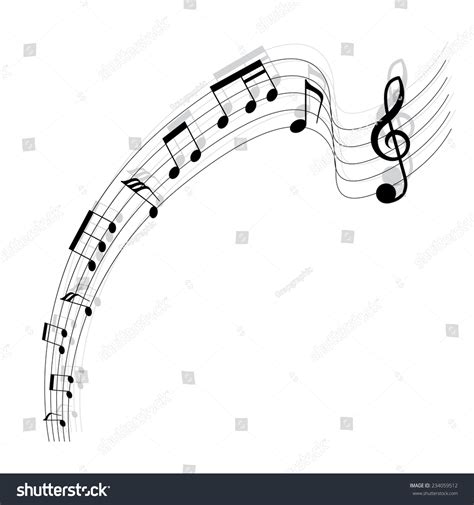 Curve Little Music Chords Shadow Vector Stock Vector Royalty Free