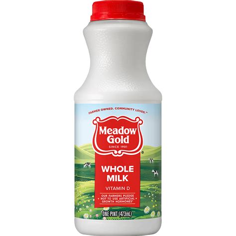 Whole Milk Plastic Pint Meadow Gold Dairy