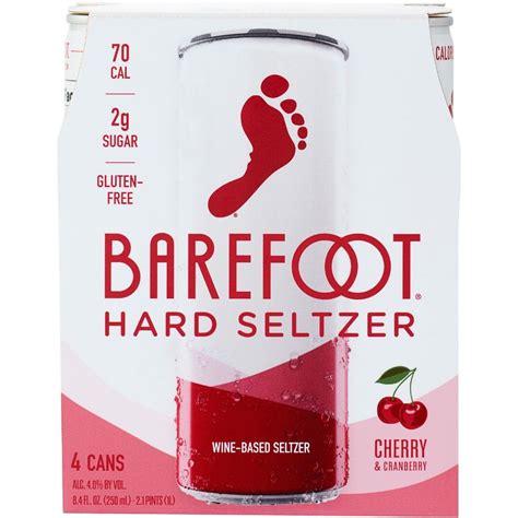 Barefoot Hard Seltzer Cherry Cranberry Ml Pack Elma Wine Liquor