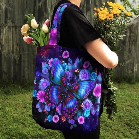 butterfly quilted tote bag butterfly shoulder bag butterfly etsy