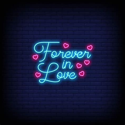 Premium Vector Forever In Love For Poster In Neon Style Neon Signs