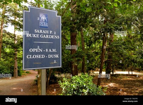 Sign At The Sarah P Duke Gardens On The Campus Of Duke University In