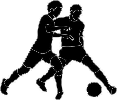 Download Soccer Silhouette Two Players Logo Play Football Png Full