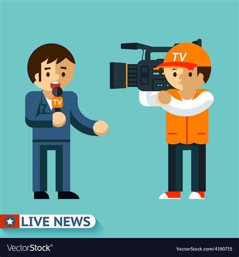 Live News Journalist Is Facing Camera Royalty Free Vector