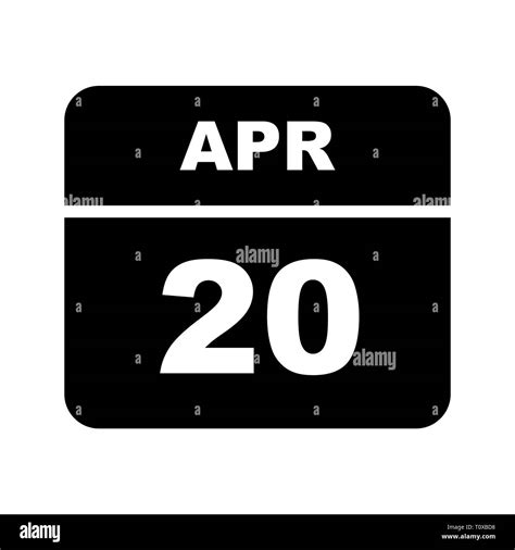 April 20th Date On A Single Day Calendar Stock Photo Alamy