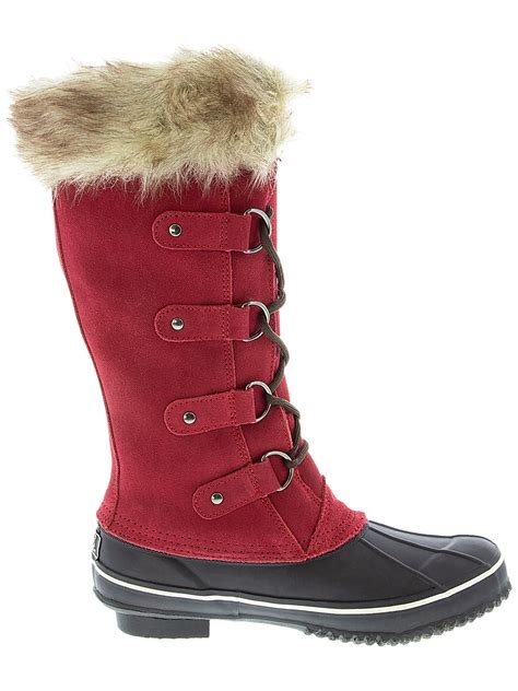 Kreated Equal Faux Fur Womens Tall Arctic Winter Boots 6m Red