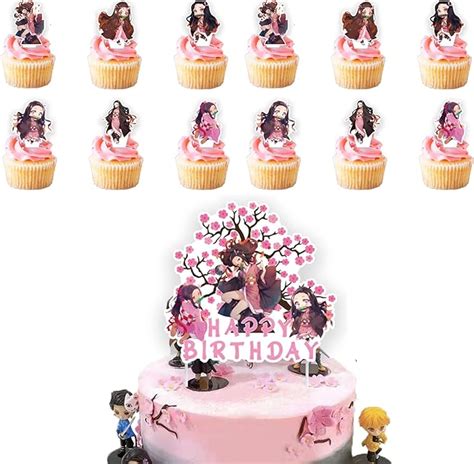 13 Pack Demon Slayer Nezuko Decoration Birthday Cake Topper