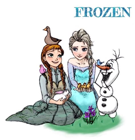 Anna Elsa And Olaf Elsa And Anna Fan Art 37079580 Fanpop