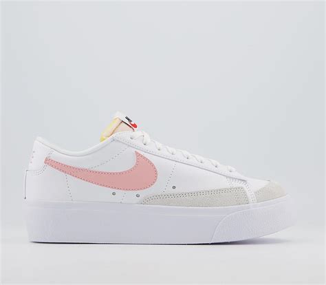 Nike Blazer Low Platform Trainers White Pink Glaze White Nike Blazer