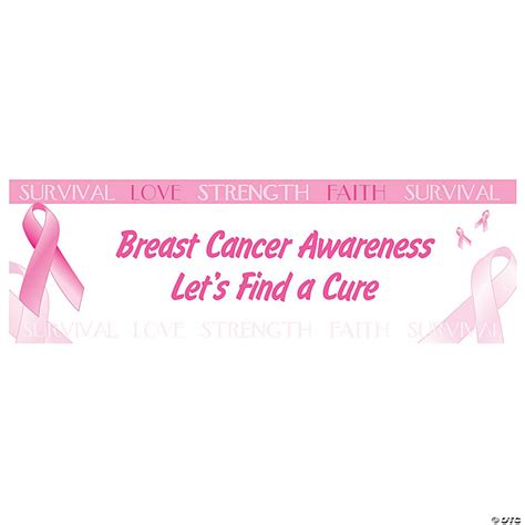 Pink Ribbon Breast Cancer Awareness Custom Banner Medium Oriental