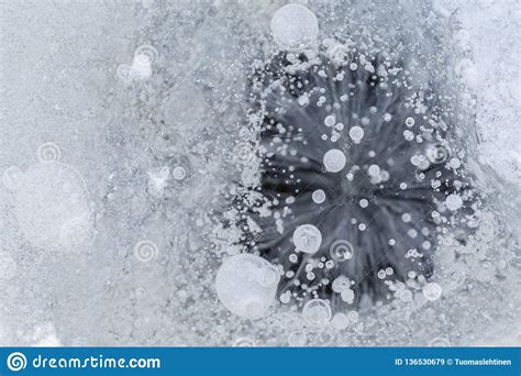 Closeup Of Air Bubbles In Ice Stock Image Image Of Abstract Outdoor