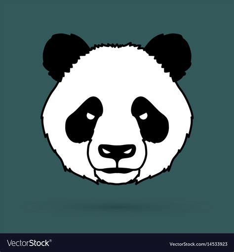 Angry Panda Head Cartoon Fat Panda Face Royalty Free Vector
