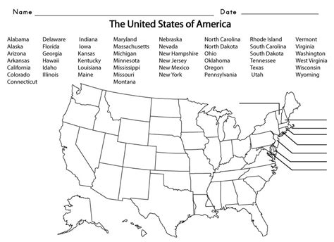 11 Best Images Of List States And Capitals Worksheet United States