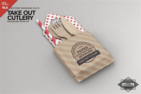 Download Takeout Cutlery Utensil Mockup | Packaging mockup, Food box packaging, Free packaging mockup