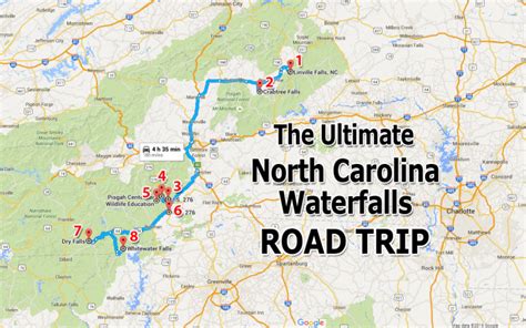 Ultimate North Carolina Waterfall Road Trip Map