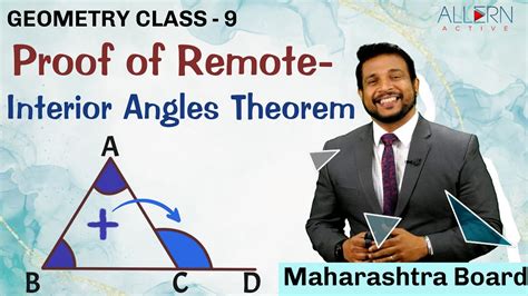Proof Of Theorem Of Remote Interior Angles Of Triangle Geometry Class