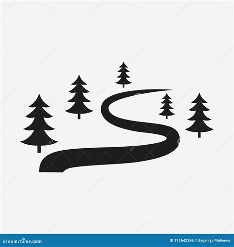 Route Icon For Tourism Forest Trail Vector Illustration Stock Vector Illustration Of Extreme