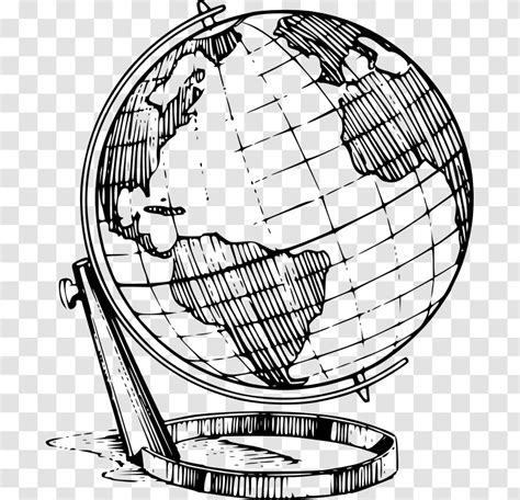 Earth Drawing Globe World Map Drawing Continuous Single Line Style