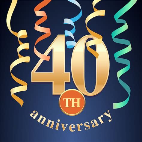 Premium Vector 40 Years Anniversary Celebration