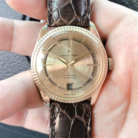 Góc nhìn thể thao số 17: Đồng hồ cổ Hamilton auto lịch lộc bọc vàng 14k chính hãng ...