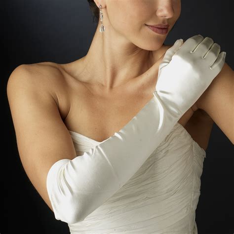Satin Full Bridal Gloves Above Elbow Elegant Bridal Hair Accessories