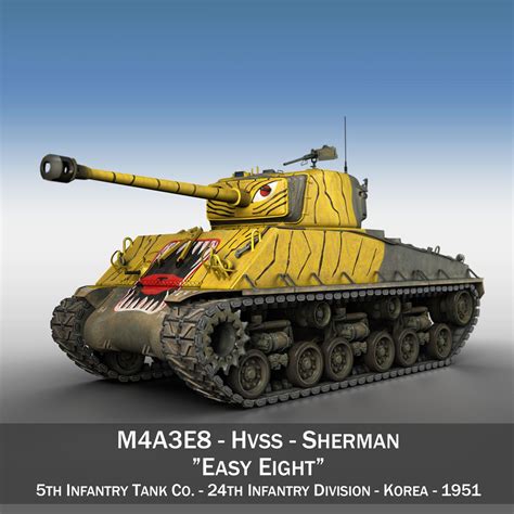 M4a3e8 Sherman Easy Eight Modelo 3d 79 3ds Fbx Lwo Obj C4d