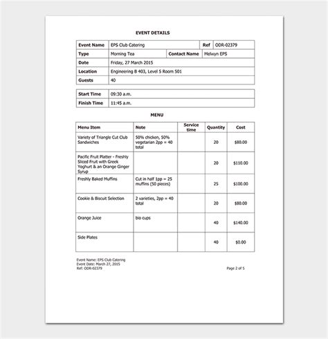 Catering Proposal Template 7 Docs For Word Pdf