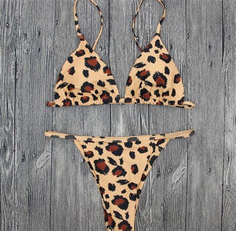 Buy Leopard Women Bikini Set Sexy Push Up Monokini Swimsuit Swimwear Summer