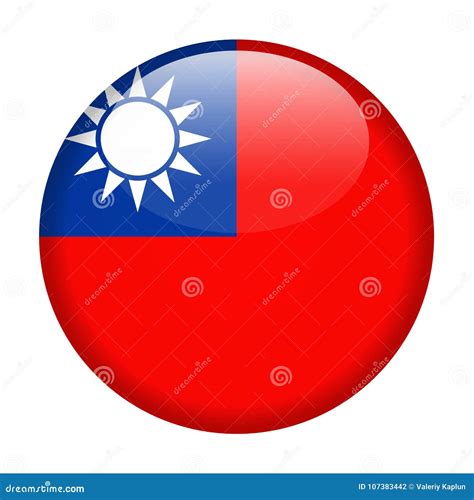 Taiwan Flag Vector Round Icon Stock Illustration Illustration Of