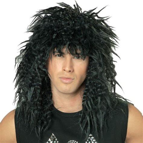 Rock Star 80s Wig Black One Size Affiliate 80s Hair Bands Rocker