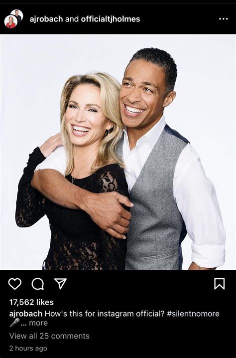 Gma Hosts Amy Robach And Tj Holmes Are Now “instagram Official” And “silentnomore” After