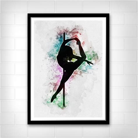 Pole Dance Wall Art Print Dancing Girl Poster Watercolor Etsy