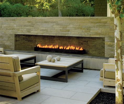 Prep your patio for outdoor dinner parties with a sound system. Modern Outdoor Fireplace - Contemporary - Patio - san ...