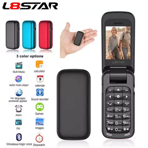 L8star Bm60 Flip Keypad Mini Phone Bluetooth Dialer 35mm Aux Mp3 Music