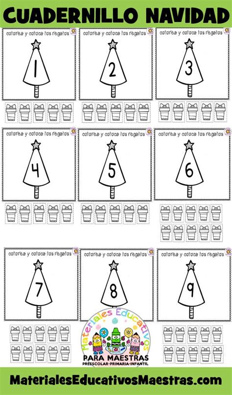 Cuadernillo De Fichas De Navidad Para Aprender Los Números Fichas