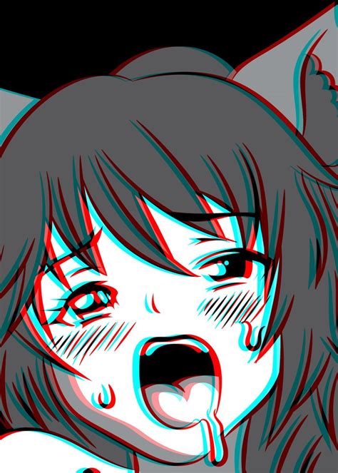 Ahegao Face Anime Girl Poster Picture Metal Print Paint By