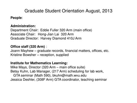 Ppt Graduate Student Orientation August 2013 Powerpoint