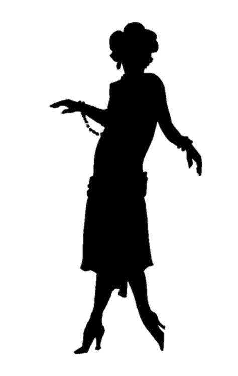1920s flapper silhouette roaring twenties dancer silhouette png download 854 1350 free